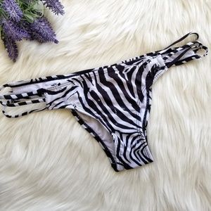 PILYQ Size L African Rays Strappy Teeny Cheeky Bikini Bottoms Womens #1623 NWT